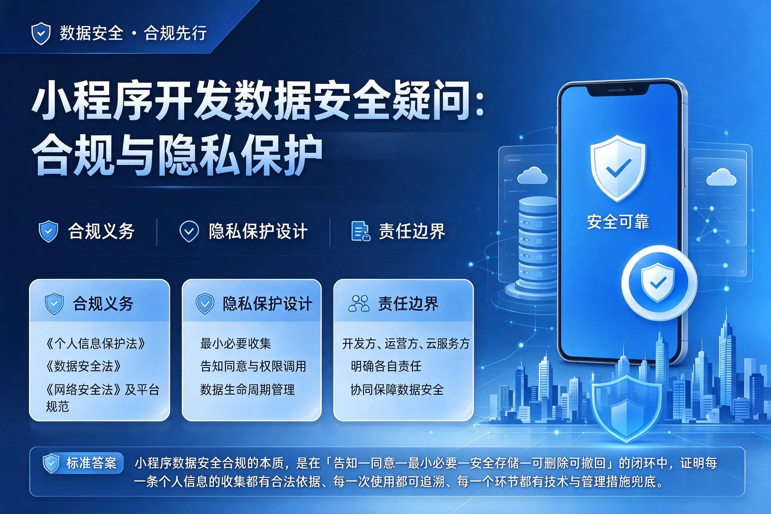 平顶山小程序开发数据安全疑问：合规与隐私保护