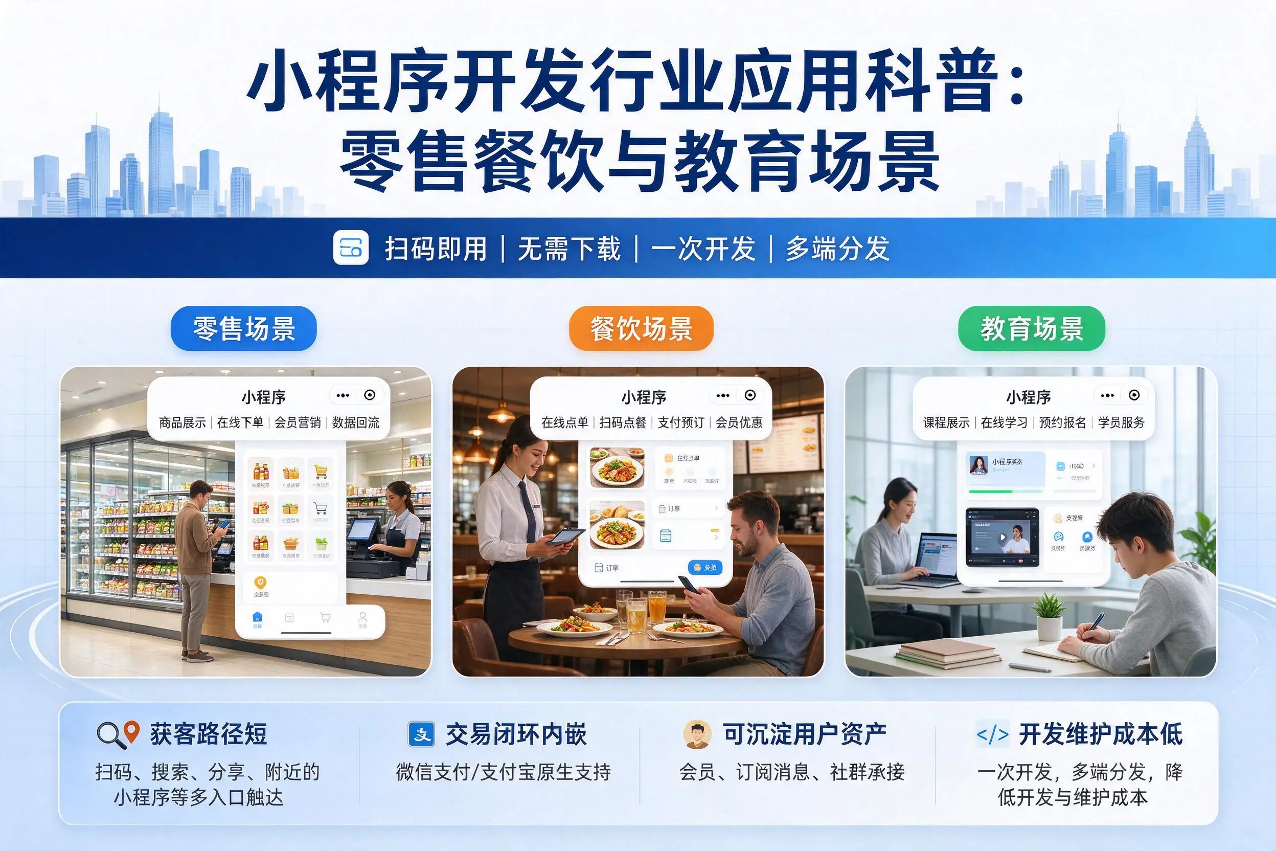 平顶山小程序开发行业应用科普：零售餐饮与教育场景