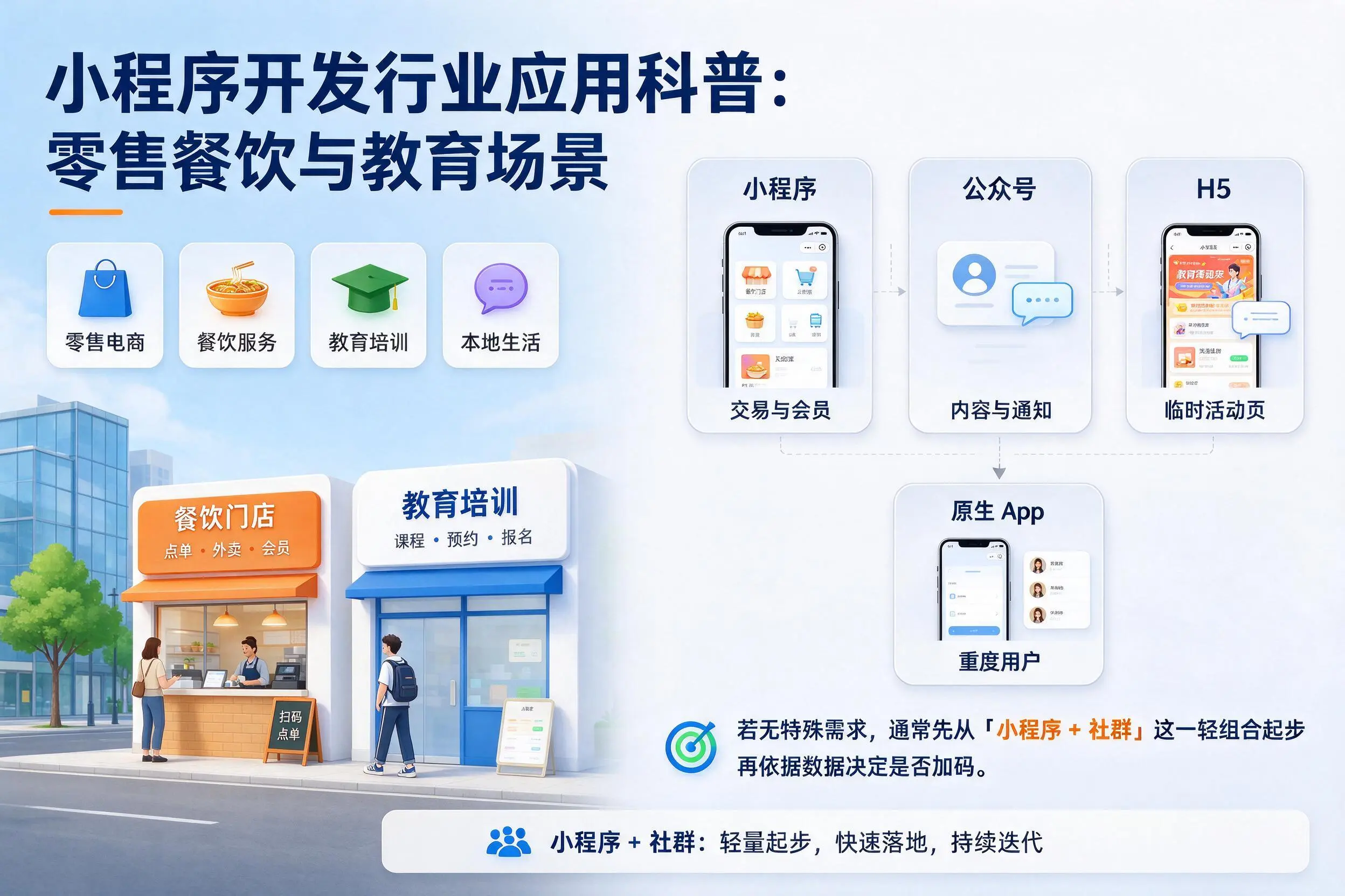 平顶山小程序开发行业应用科普：零售餐饮与教育场景