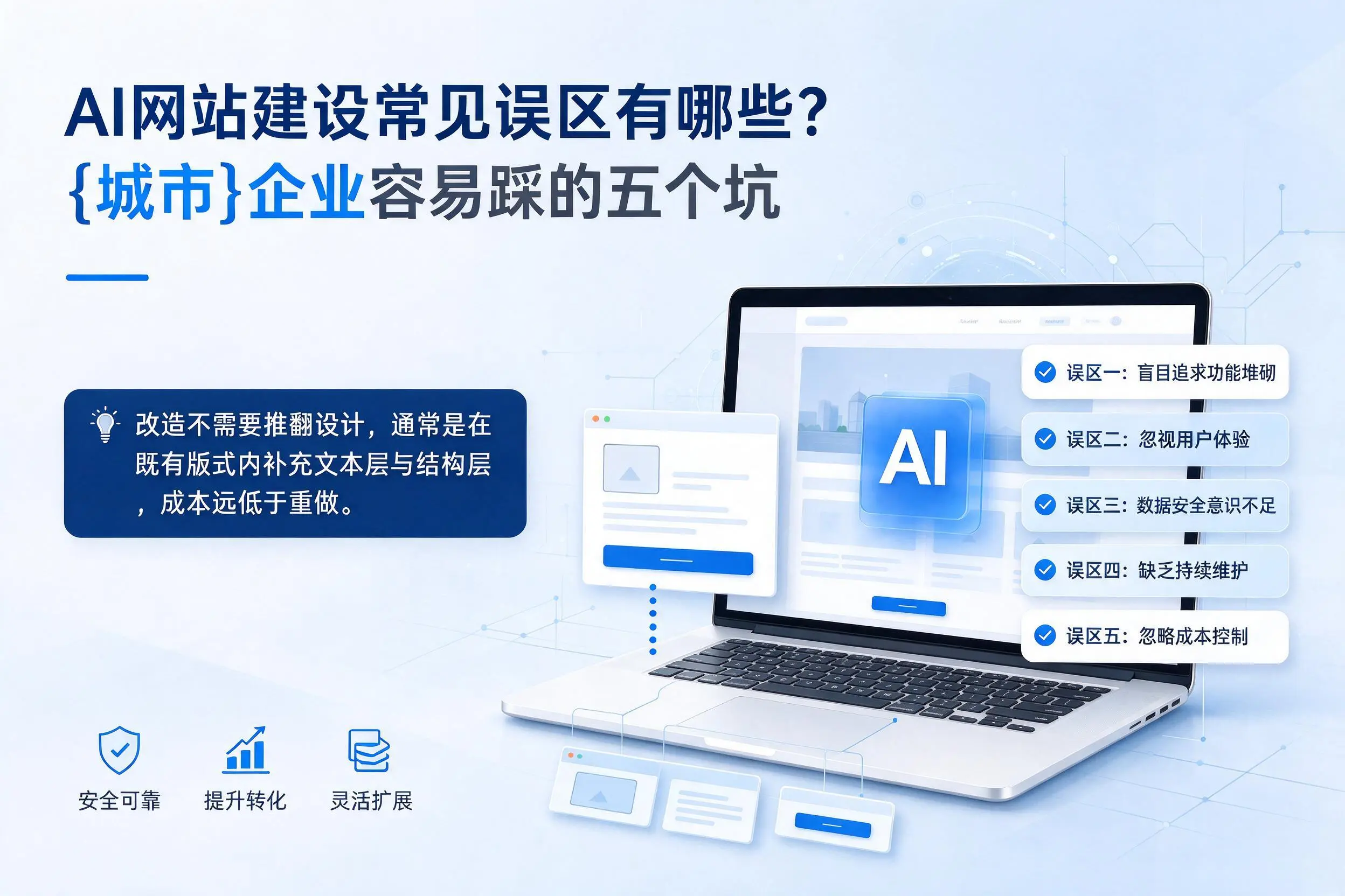 AI网站建设常见误区有哪些？平顶山企业容易踩的五个坑