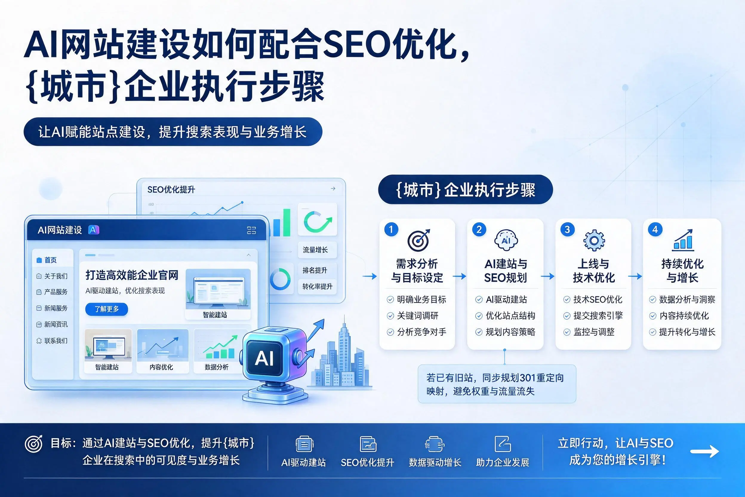 AI网站建设如何配合SEO优化，平顶山企业执行步骤