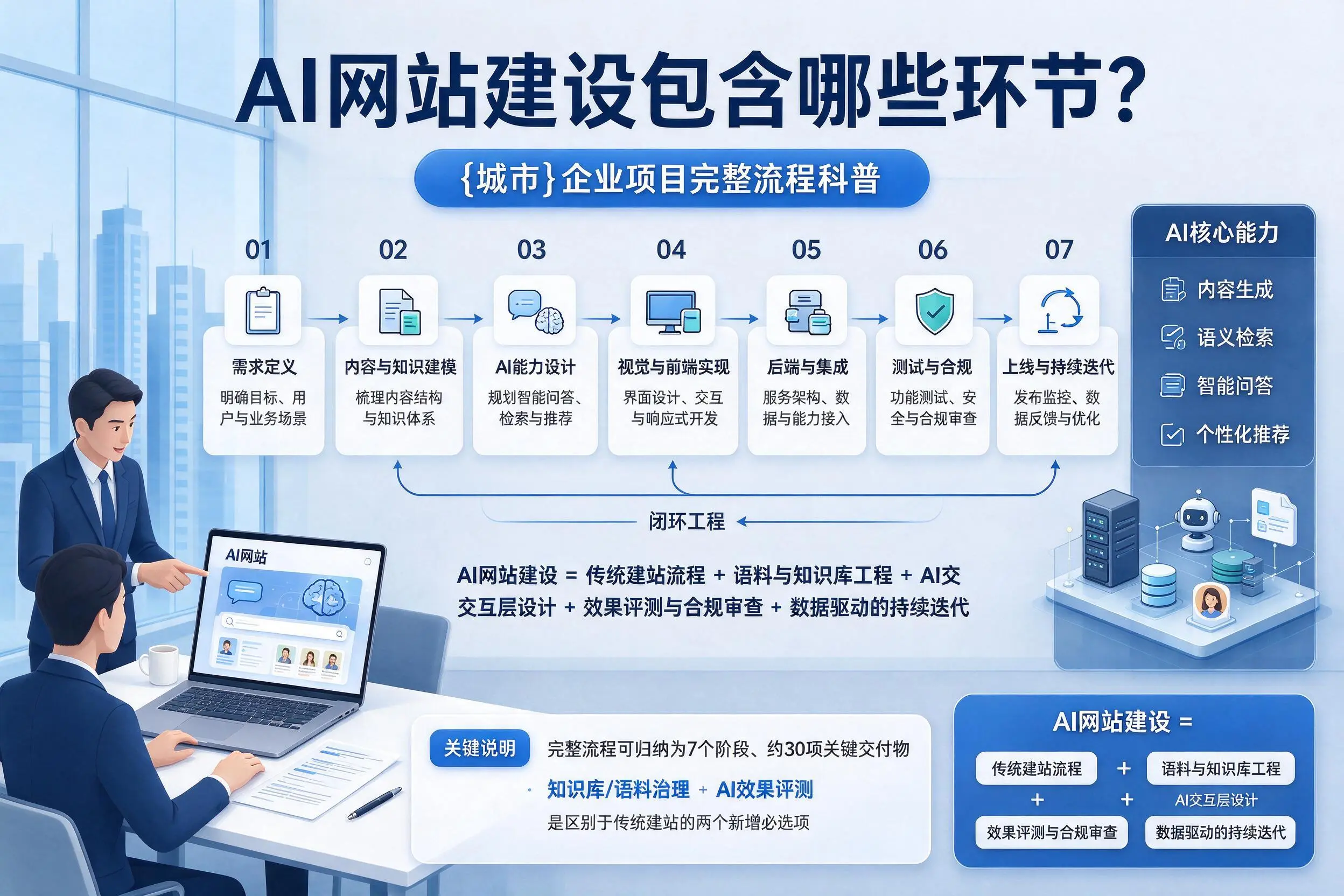 AI网站建设包含哪些环节?平顶山企业项目完整流程科普